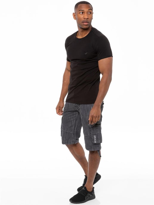 Enzo Herren Cargo Combat Denim Shorts - Image 5