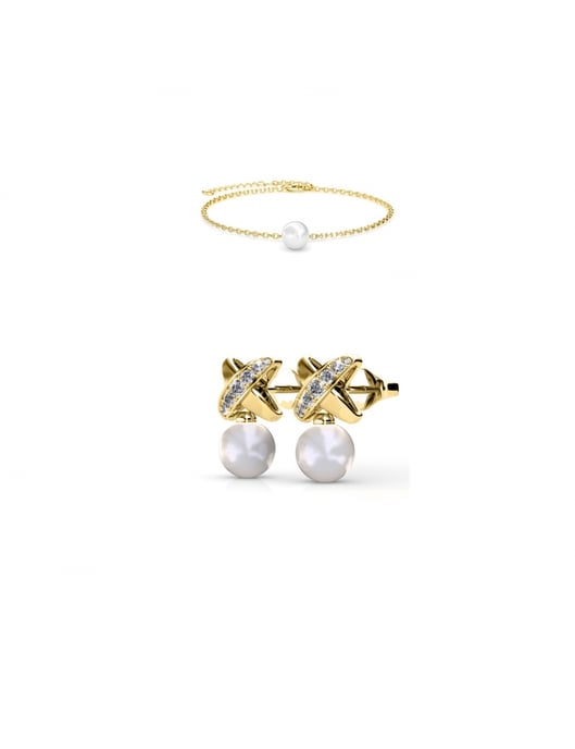 Chris Perlen-Kristall-Set - Gold und Kristall - Image 1