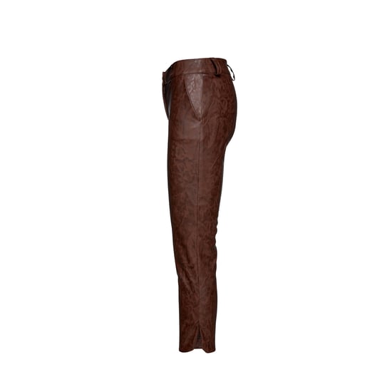 Schokoladenbraune Moiré-Kunstleder 7/8-Hose - Image 2