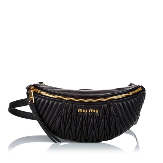 Vintage Miu Miu Matelasse Belt Bag Black