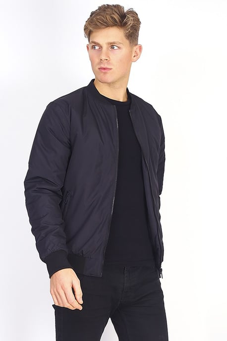 Black 'Sanjay' Bomber Jacket - Image 1