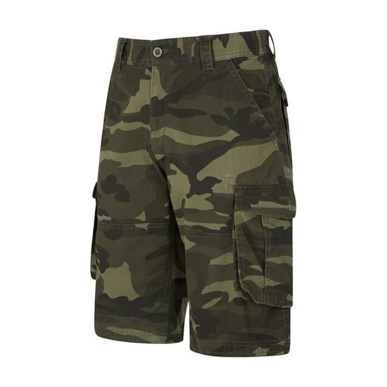 Mountain Warehouse Herren-Cargo-Shorts mit Camouflage-Muster (Khakigrün/Schwarz) - Image 3