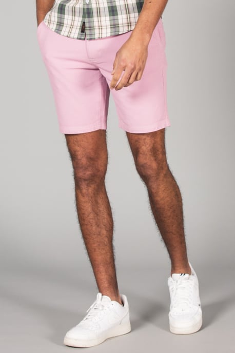Lilac Cotton Chino-Style Shorts