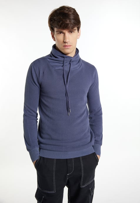 Mo Strick Pullover Herren Marine - Image 3