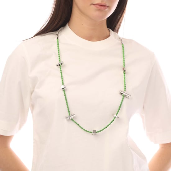 Einfarbiges STOPPERS Rundhals-T-Shirt mit abnehmbarer Kette in Weiß - Image 3