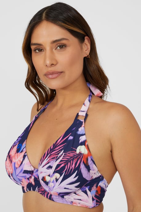 Gorgeous Arianna Palm Non Padded Plunge Underwire Bikini Top