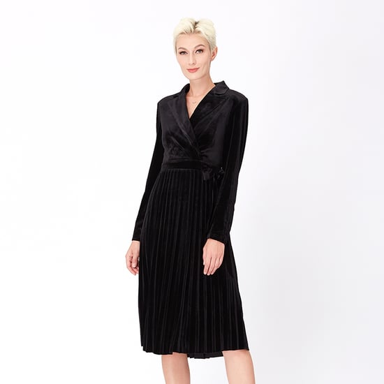 Kleid in Wickeloptik aus Samt - Image 2