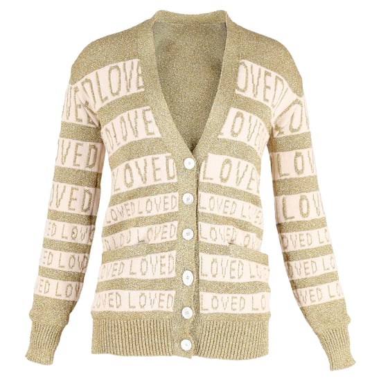 Gucci Loved Oversized Lurex-Cardigan aus goldener Wolle - Image 1
