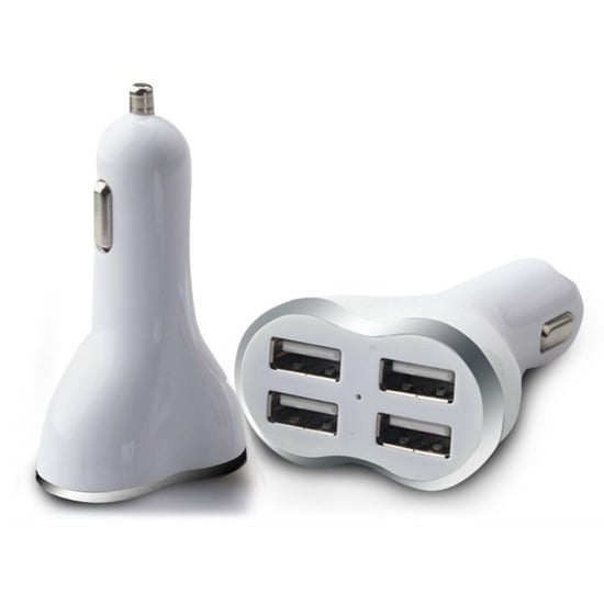 Aquarius Powerful & 4-Port Universal USB Car Charger White