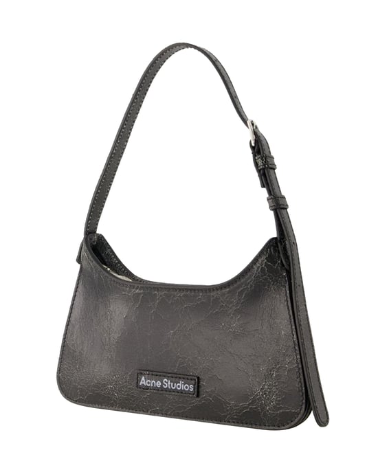 Platt Micro Crackle Hobo Tasche - Acne Studios - Leder - Schwarz - Image 2