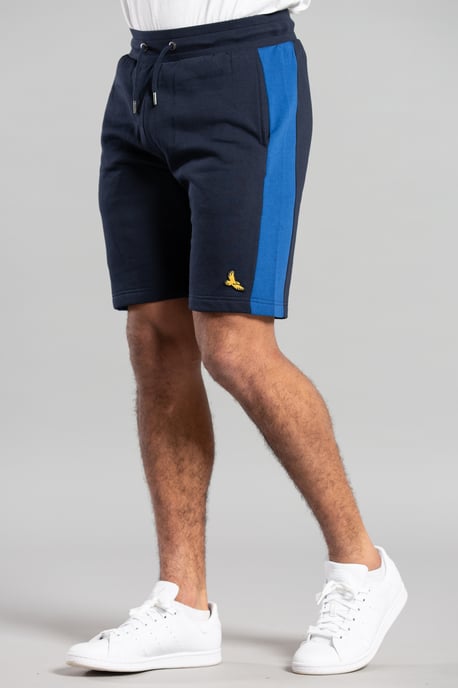 Navy Cotton Blend Jogger Short