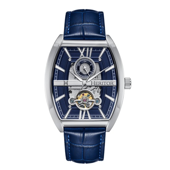 Heritor Automatische Masterson Semi-Skelett Lederarmbanduhr - Image 1