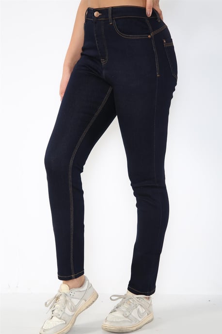 Damen Magic Shaping High Waisted Skinny Fit Jeans in Indigoblau - Image 3