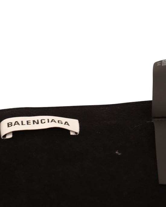 Balenciaga Fransen asymmetrischer Midi-Rock aus schwarzer Wolle - Image 4