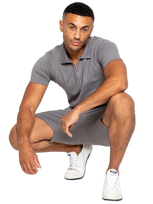 Enzo | Herren-Polo-Trainingsanzug-Set - Grau - Image 6