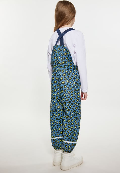 Schmuddelwedda Regenhose Mädchen (Kids) Stahlblau Limette Leo - Image 4