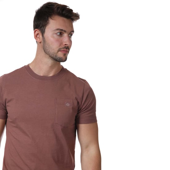 Men's Pretty Green Vega Pocket T-Shirt in Burgundy