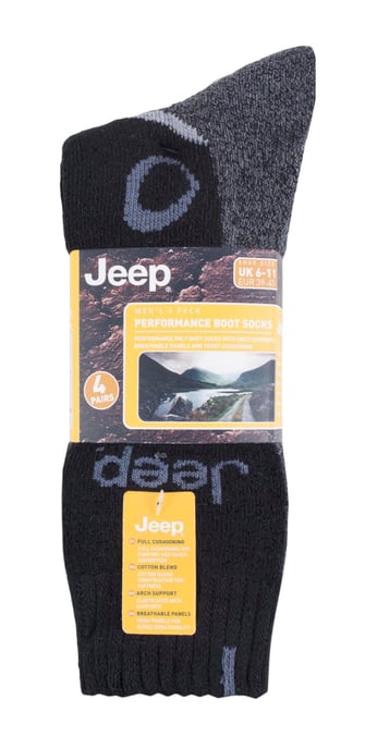 JEEP - 4 Paar Herren Anti Blister dick gepolstert Luxus Boot Socken - Image 2