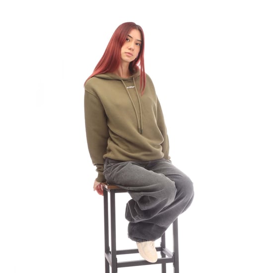 Damen Off-White Flock Chine Blumen Pfeil Hoodie in Grün - Image 4