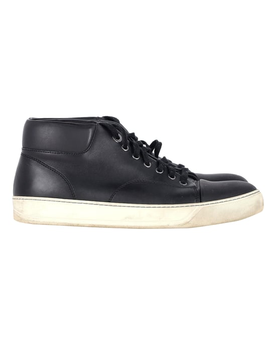 Lanvin Mid-Top Sneakers aus schwarzem Leder - Image 1