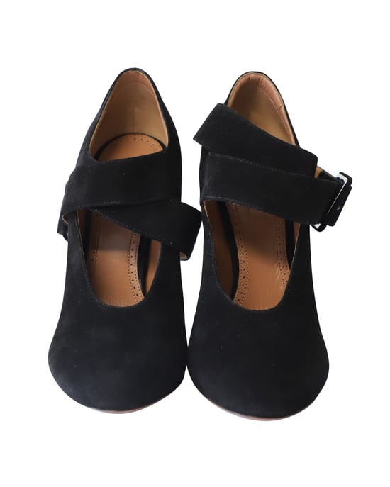 Alaia Cross Strap Pumps aus schwarzem Wildleder - Image 2