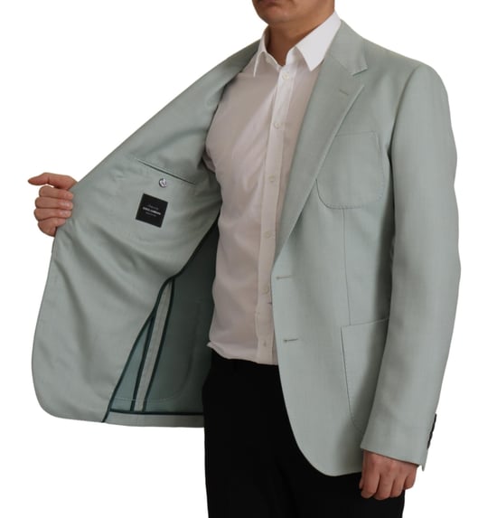 Dolce & Gabbana Light Green Cashmere-Seiden-Herrenblazer - Image 2