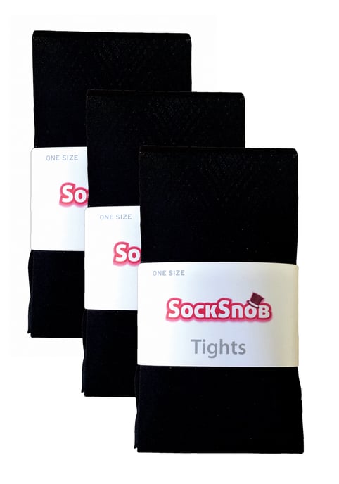 3 Paar Multipack Damen farbige undurchsichtige 80 Denier Strumpfhosen | Socken Snob | einfarbige Blockfarbe Strumpfhosen - Schwarz - Image 2