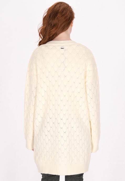 Dreimaster Cardigan Damen Wollweiss Melange - Image 4