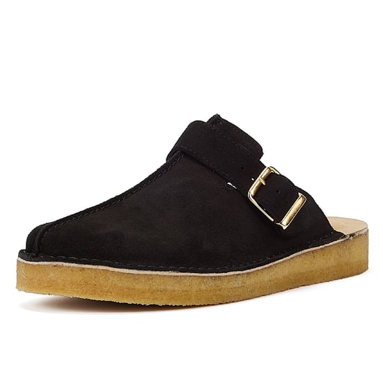 Clarks Trek Mule Wildleder Herren Schwarz Sandalen - Image 3