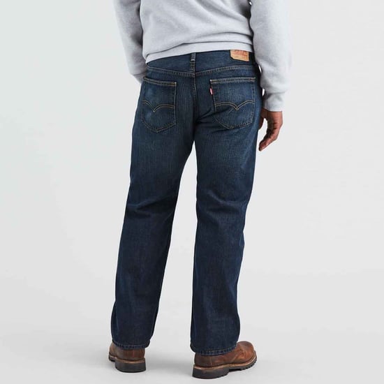Men's Levis 569 Loose Straight Dark Chipped Jeans in Dark Blue