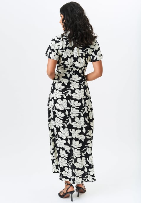 Blumenmuster Wickel-Midi-Kleid - Image 4