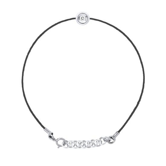 DIADEMA - Bracelet - Black Nylon - Real Diamond