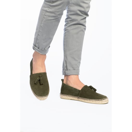 Men's Tassel Flat Espadrilles in Green