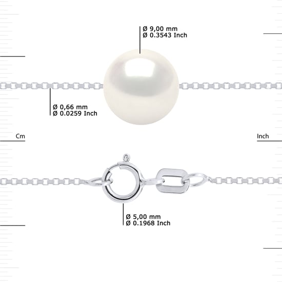 DIADEMA - Necklace - Real Freshwater Pearls in White Gold