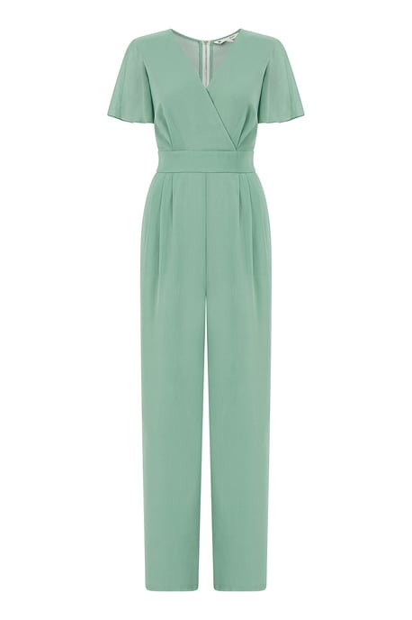 Yumi Sage Green Jumpsuit With Angel Sleeves