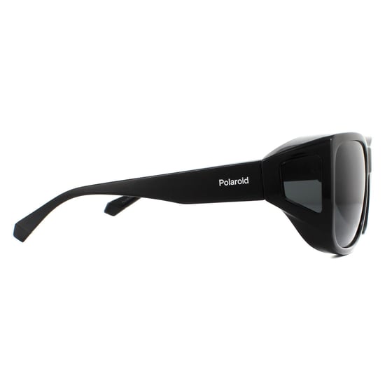 Polaroid Suncovers Wrap Unisex Schwarz Grau Polarisierte Sonnenbrille - Image 4