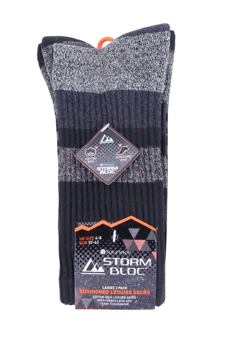 3 Paar Damen Anti Blister Baumwolle Wandern Socken mit gepolsterter Sohle - Image 2
