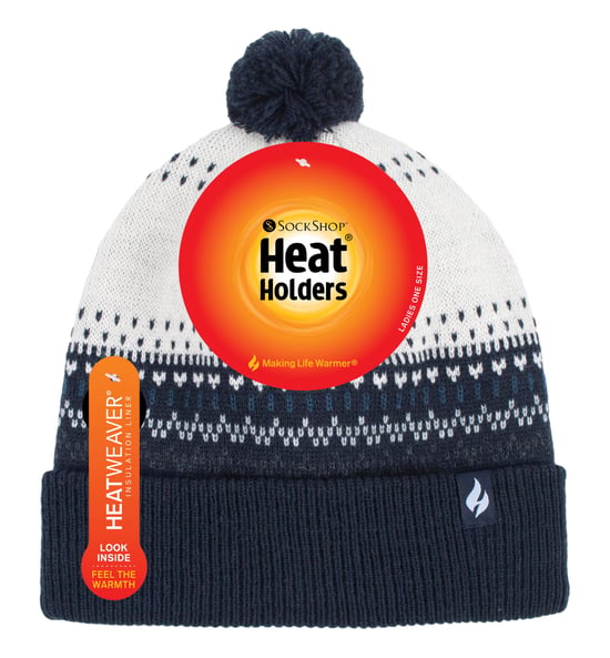 HEAT HOLDERS - Damen / Frauen gestrickte Beanie Bommelmütze mit Pom Pom - Image 2
