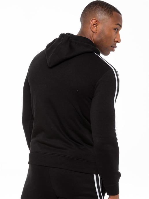 Enzo | Herren Zip Up Tape Hoodie Trainingsanzug Set - Schwarz - Image 4