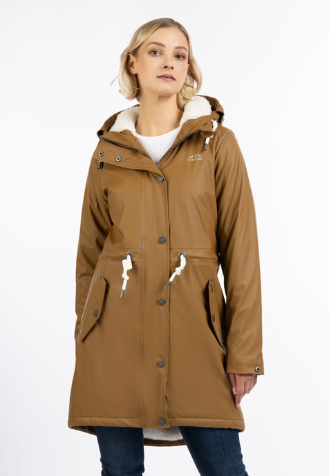 ICEBOUND Regenmantel mit Teddyfutter Damen Dunkelsand - Image 3