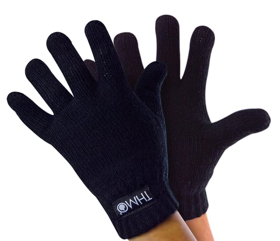Thinsulate-Kinderhandschuhe für den Winter | THMO | Jungen & Mädchen gestrickte Thermo-Vollfingerhandschuhe für Kinder - Schwarz - Image 1