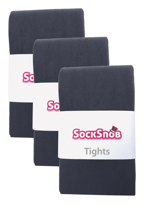 3 Paar Multipack Damen farbige undurchsichtige 80 Denier Strumpfhosen | Socken Snob | Einfarbige Block Farbe Strumpfhosen - Charcoal - Image 2
