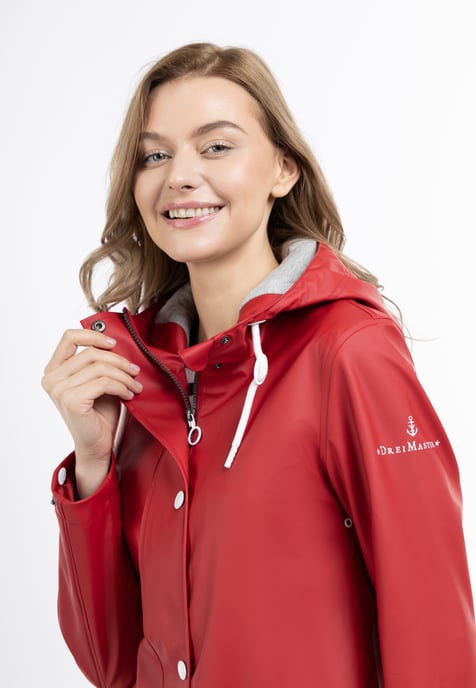 Dreimaster Regenjacke Damen Rot - Image 3