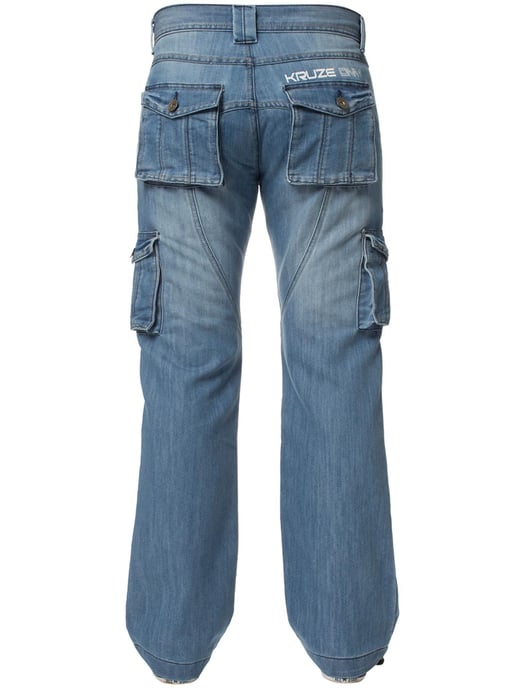 Kruze | Mens Cargo Combat Jeans - Hellblau - Image 3