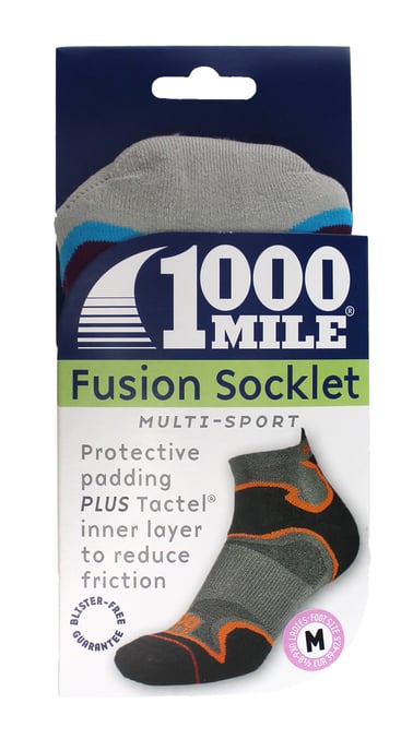 1000 Mile - Damen Doppel-Lagen Fusion Knöchel Lauf gepolsterte Socken - Lila / Eisvogel - Image 2