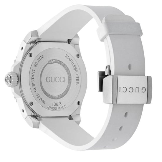 Gucci YA136330 Dive White Snake Motif Dial Men's Watch