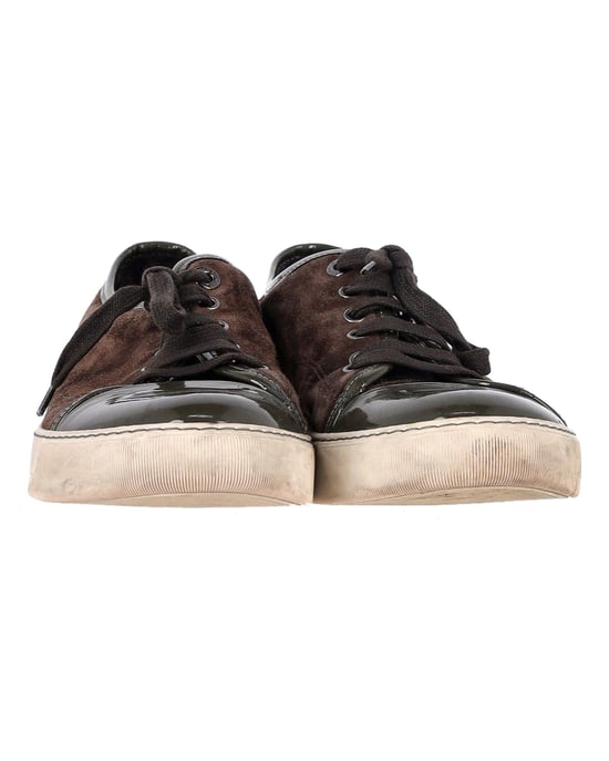 Lanvin Klassische Tennis Sneakers aus braunem Wildleder - Image 2