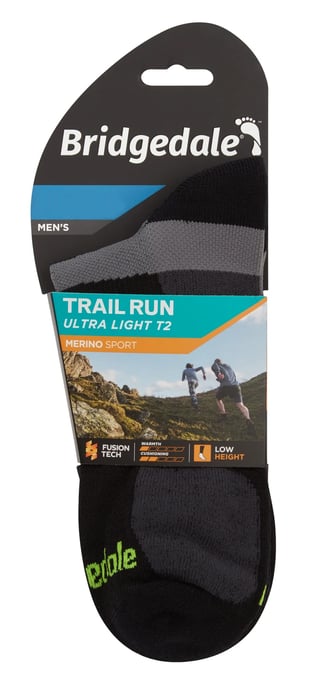 Bridgedale - Mens Running Ultralight Merino Low Socken - Schwarz - Image 2