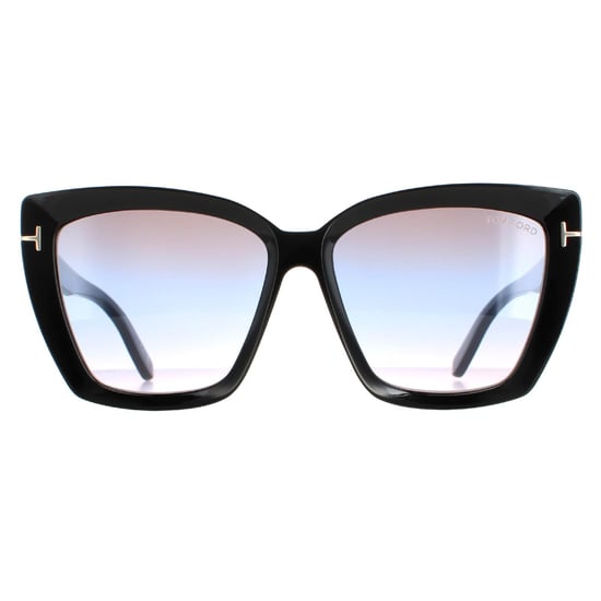Tom Ford Cat Eye Womens Shiny Black  Smoke Gradient  Scarlet FT0920