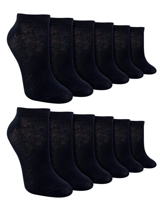 12 Paar Kinder Trainer Socken | Anti Blister Knöchel weiß Bambus Socken für Jungen - schwarz - Image 1